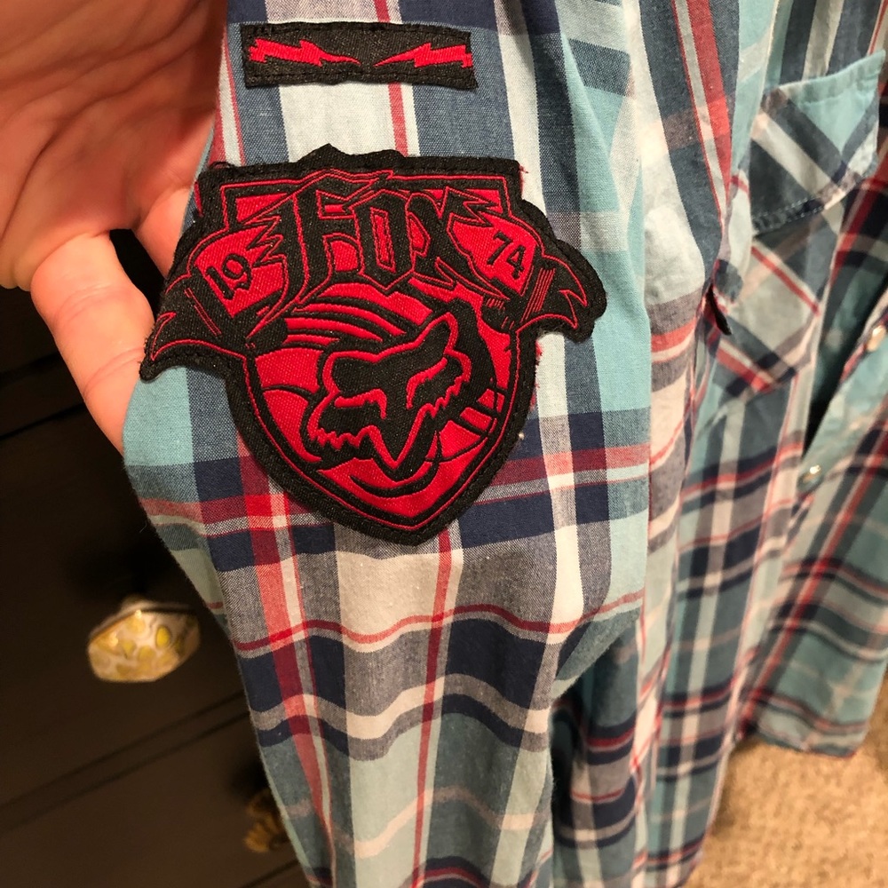 Mens Fox Medium Button up Long sleeve shirt - Picture 2 of 3